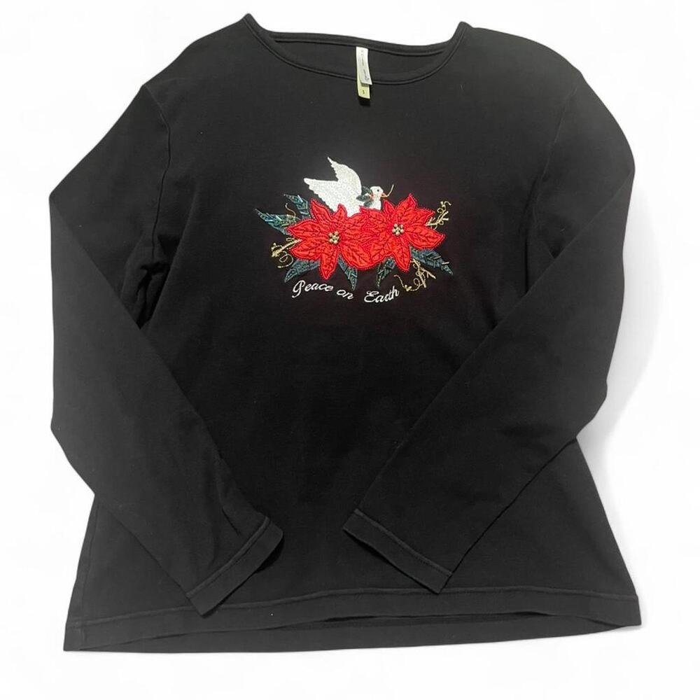 Black long sleeve christmas shirt